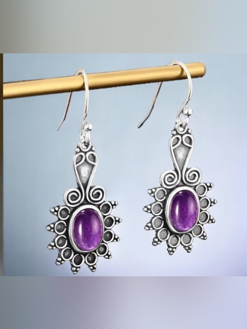 $8 Each Or Bundle 5/$20 Sterling Silver Amethyst Drop Earrings Purple Gemstone